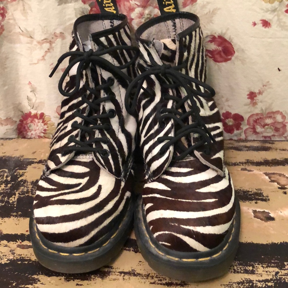 Black and white zebra print Dr Martens